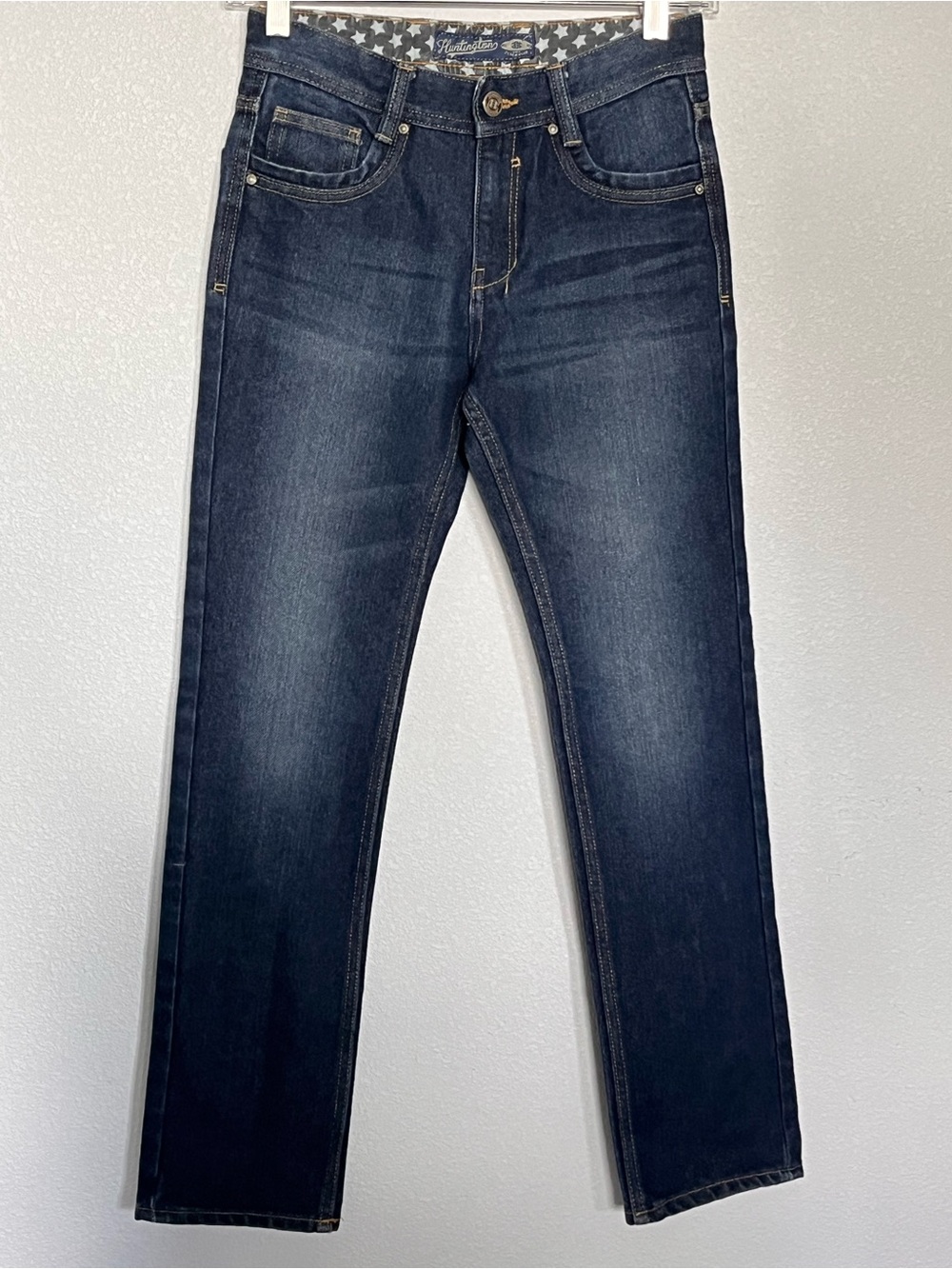 Huntington Girls Dark Wash Straight Leg Jeans Size 12 Pristine NWOT